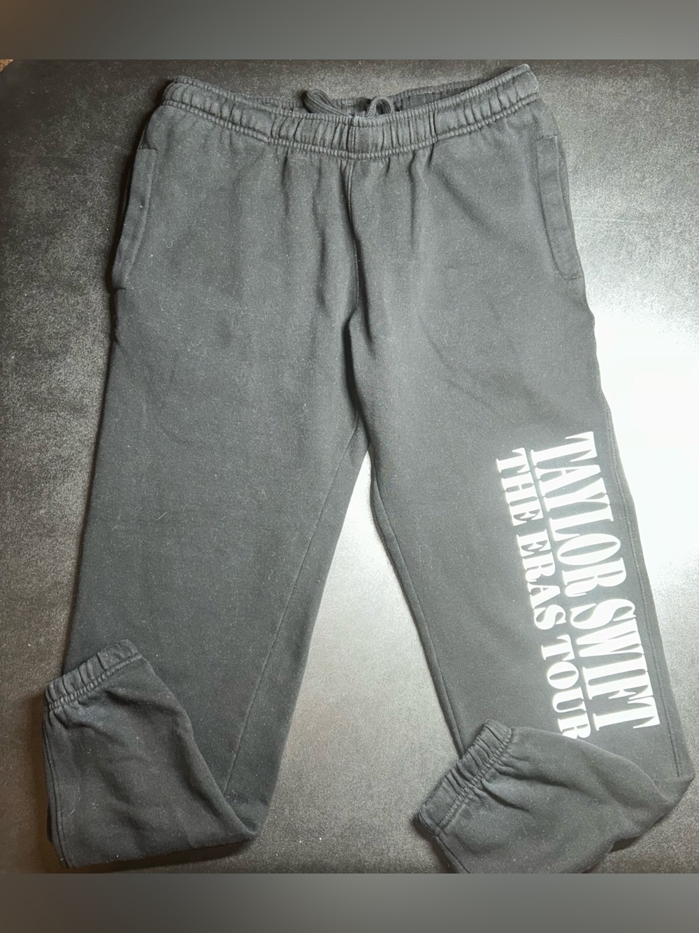 Taylor Swift Women’s Size M Black Eras Tour Concert Fleece Joggers Sweatpants